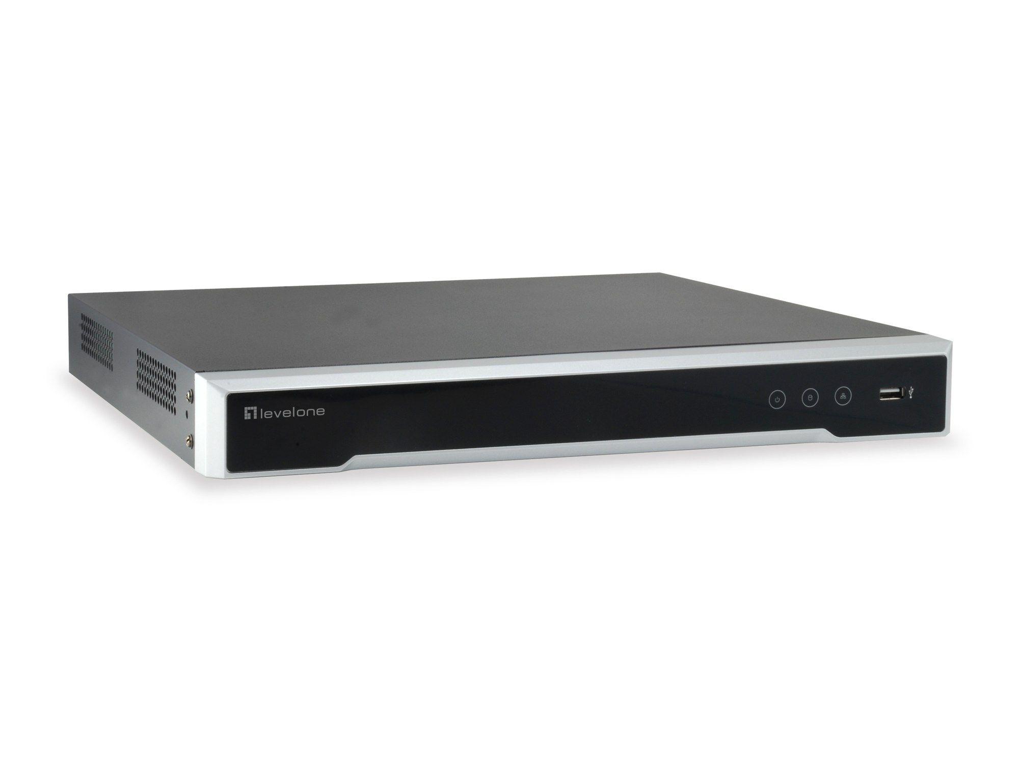 Gravador de Vídeo em Rede (NVR) LEVELONE NVR-0508 (8 Canais - 8 Portas PoE - H.265/H.264 - Preto)