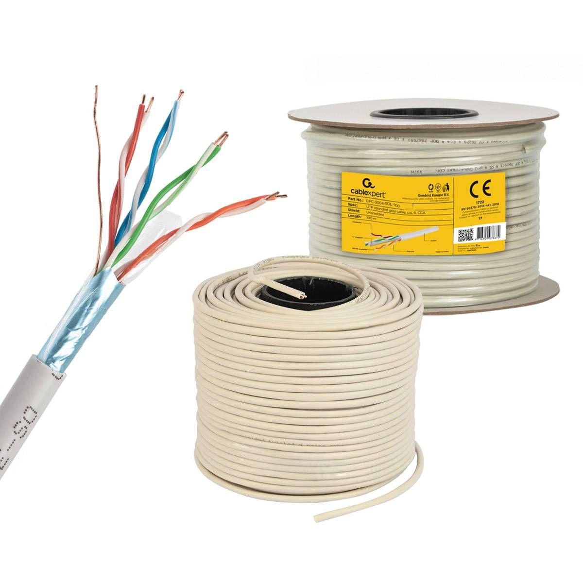 Cabo de Rede GEMBIRD FPC-5004E-SOL/100 (100 m - Cat5e - Cinzento), miniatura 2