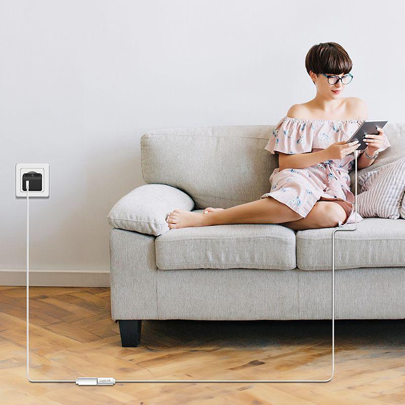 Cabo de Extensão USB-C LOGILINK CU0220 (1 m - USB-C - Branco) — miniatura 3