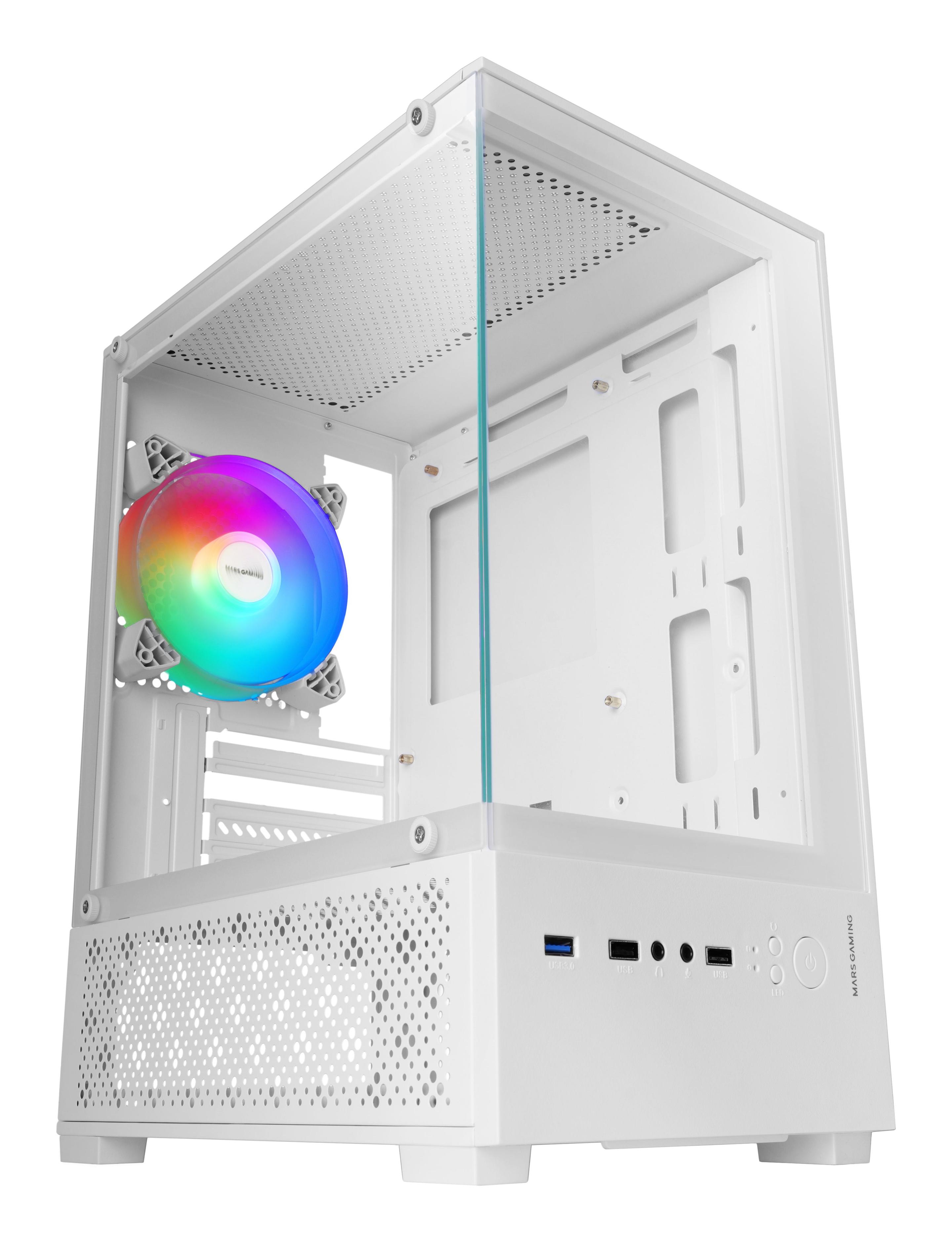 Caixa PC MARS GAMING MC-SE2W (micro ATX, Mini-ITX - Mini Tower - 16 cm - Branco) — miniatura 3