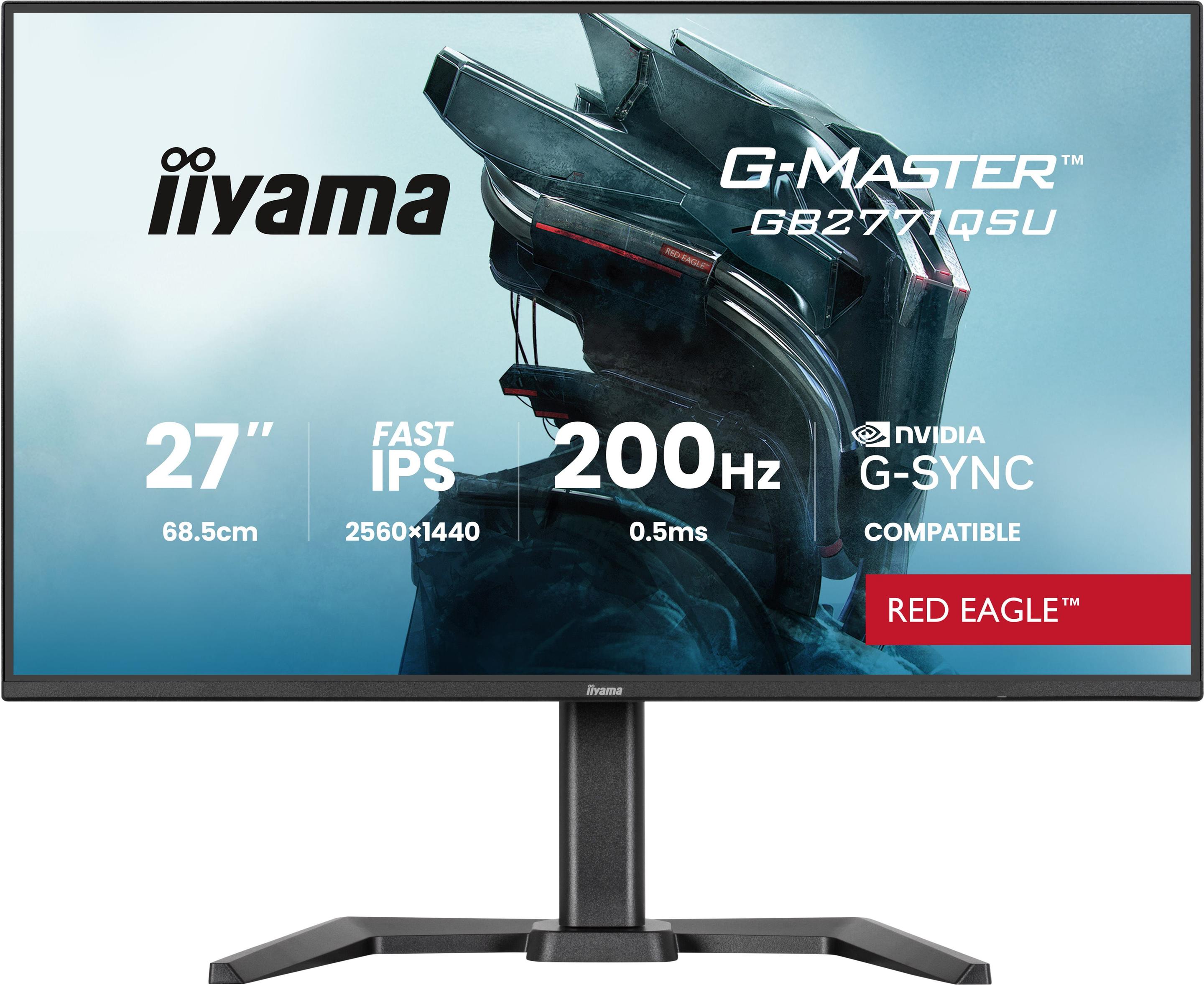 Monitor IIYAMA G-Master Red Eagle GB2771QSU-B1 (27" - Fast IPS - 200 Hz - Preto)