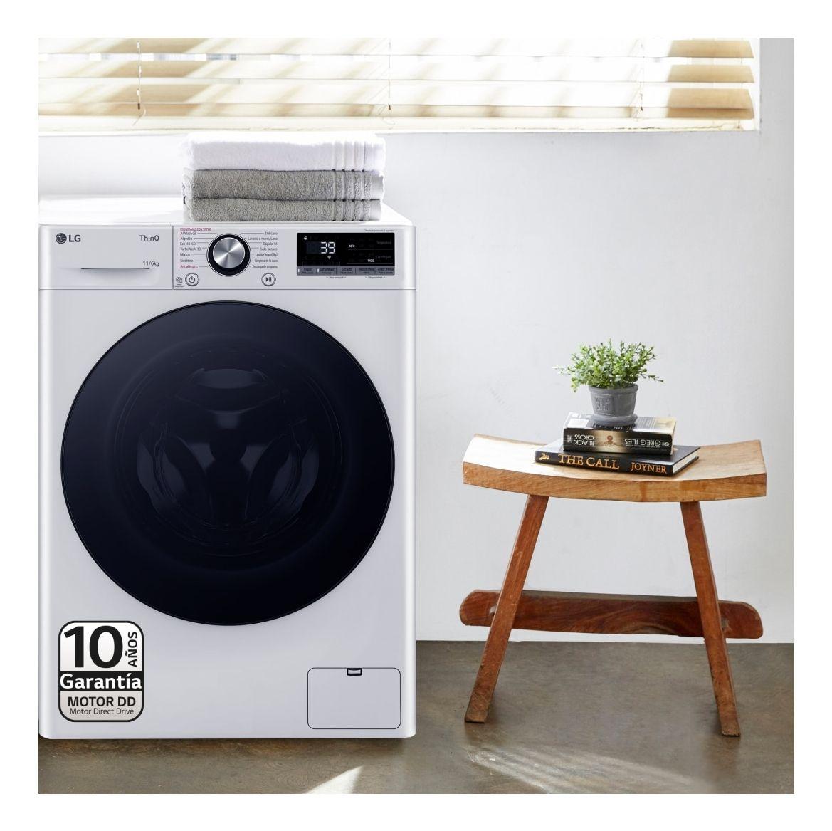 Máquina de Lavar e Secar Roupa Independente LG F4DR7011AGW (A - 11 kg - 6 kg - Branco), miniatura 12