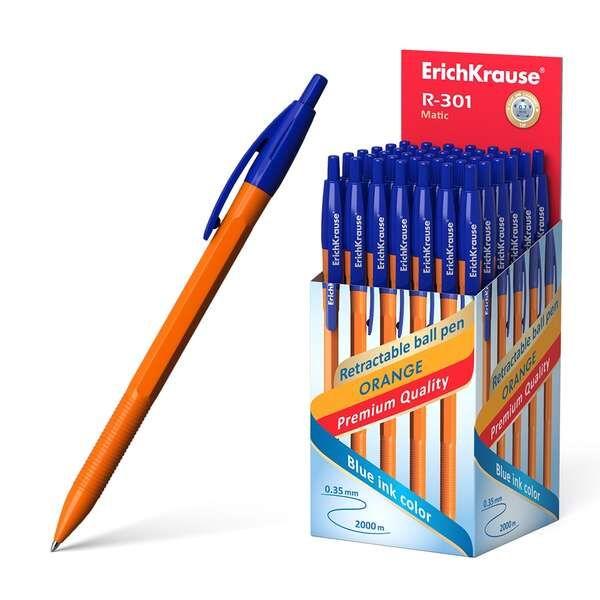 Esferográfica ERICHKRAUSE R-301 Naranja Matic (Corpo laranja opaco)