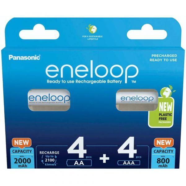 Pilhas Recarregáveis PANASONIC Eneloop BK-KJMCDE44E (Prateado), miniatura 2