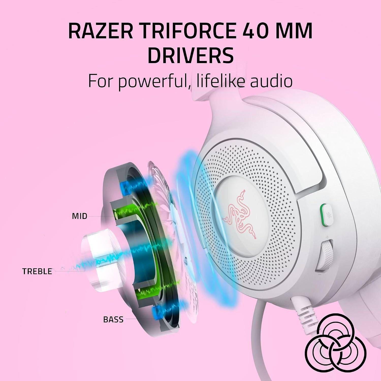 Headset RAZER Kraken Kitty V3 X (Binaural - Com fios - 4 cm - Branco), miniatura 5
