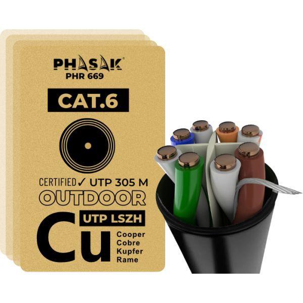 Cabo de Rede PHASAK PHR 669 (305 m - Cat6 - Cinza) — miniatura 4