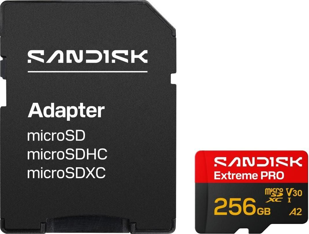 Cartão de Memória SANDISK Extreme Pro (256GB - Class 3 - 250 MB/s - Preto e Vermelho)