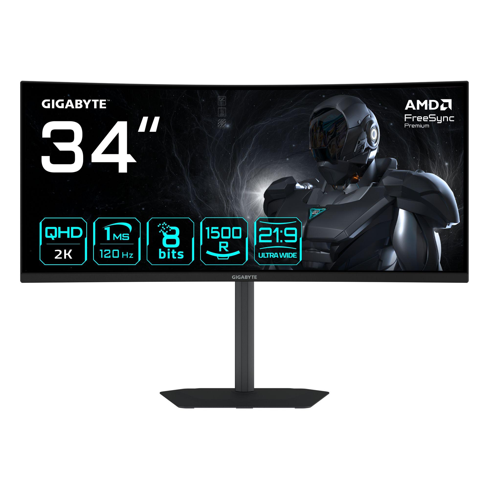 Monitor GIGABYTE GS34WQCA (34" - VA - 120 Hz - Preto)