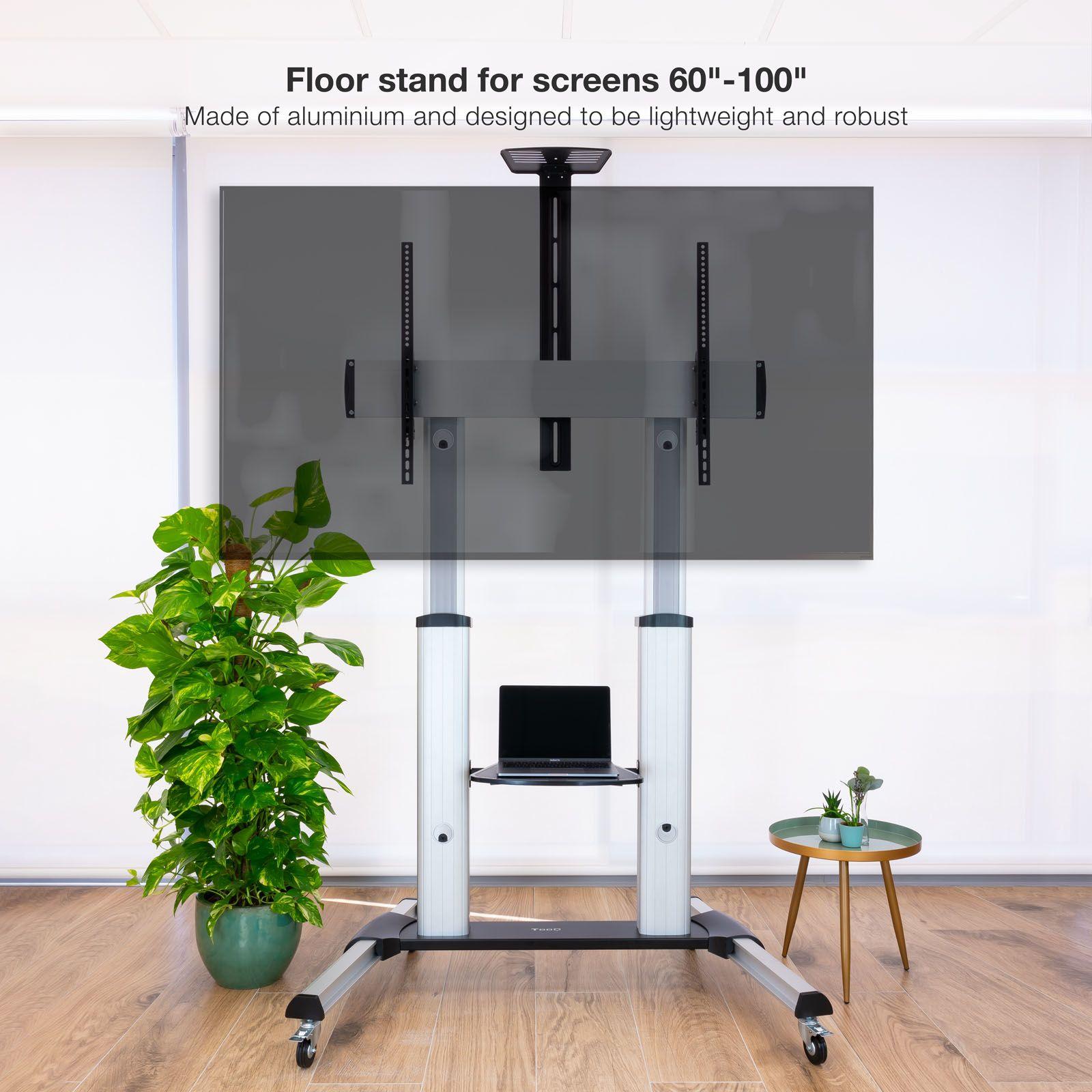 Suporte de Chão para TV TOOQ FS20300M-B (1000 x 600 mm - 200 x 200 mm - 2,54 m - Prateado), miniatura 5