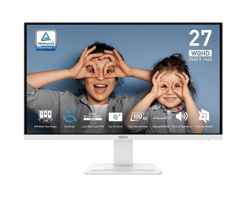 Monitor MSI PRO MP273QWDE E2 (27" - IPS - 100 Hz - Branco)