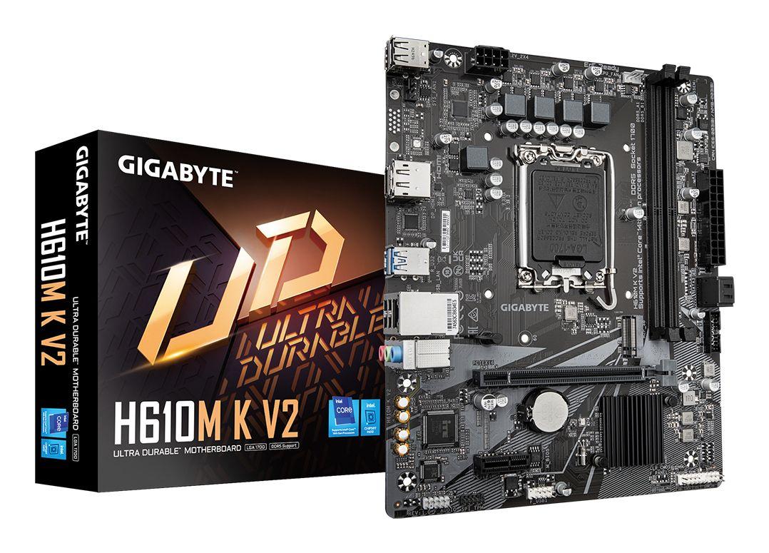 Motherboard GIGABYTE H610M K V2 (LGA 1700 - Micro ATX - Duplo canal - Castanho Escuro)