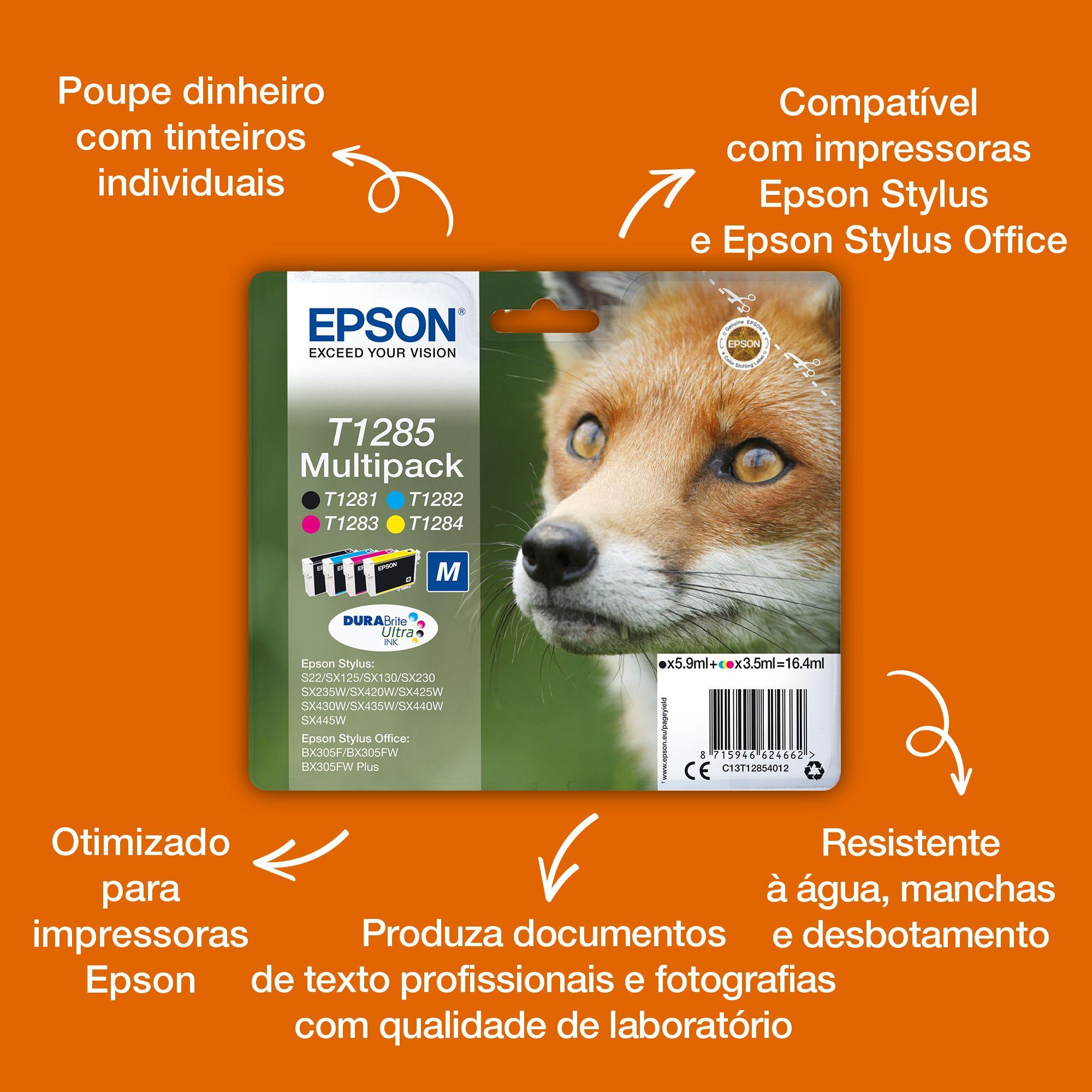 Tinteiros EPSON T1285 EasyMail (Multipack de 4 - Preto, Ciano, Magenta e Amarelo), miniatura 8