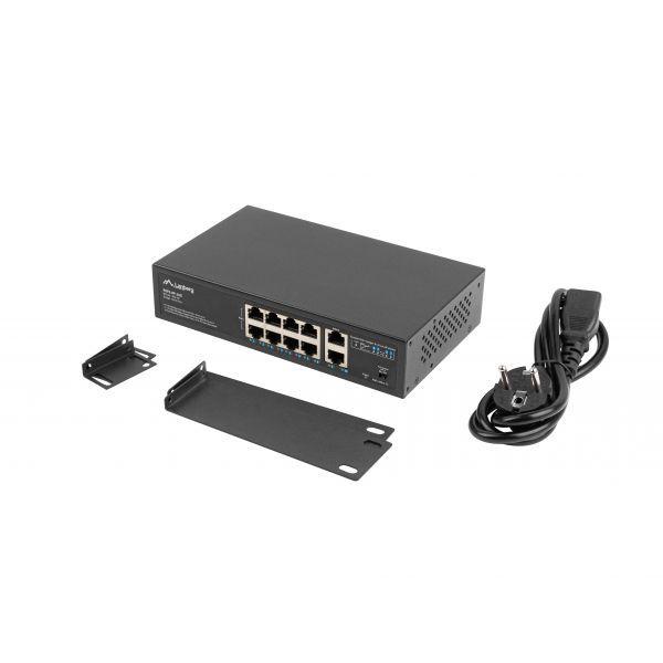Switch LANBERG RSFE-8P-2GE-120 (10/100/1000 Mbps - 1 Gbit/s - Gigabit Ethernet - Preto), miniatura 2
