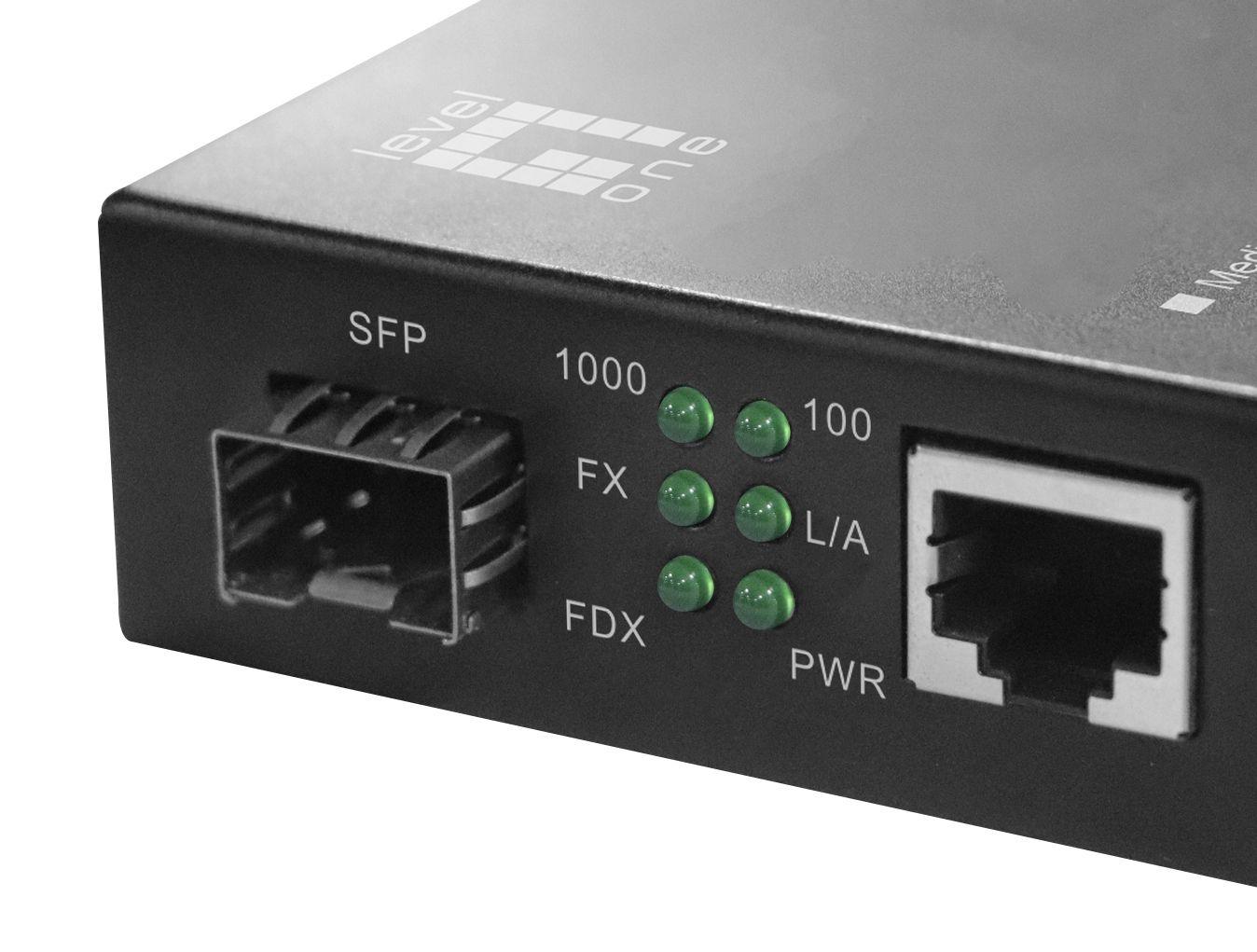 Conversor de Media de Rede LEVEL ONE GVT-2012 (1000 Mbit/s - Cinzento) — miniatura 6