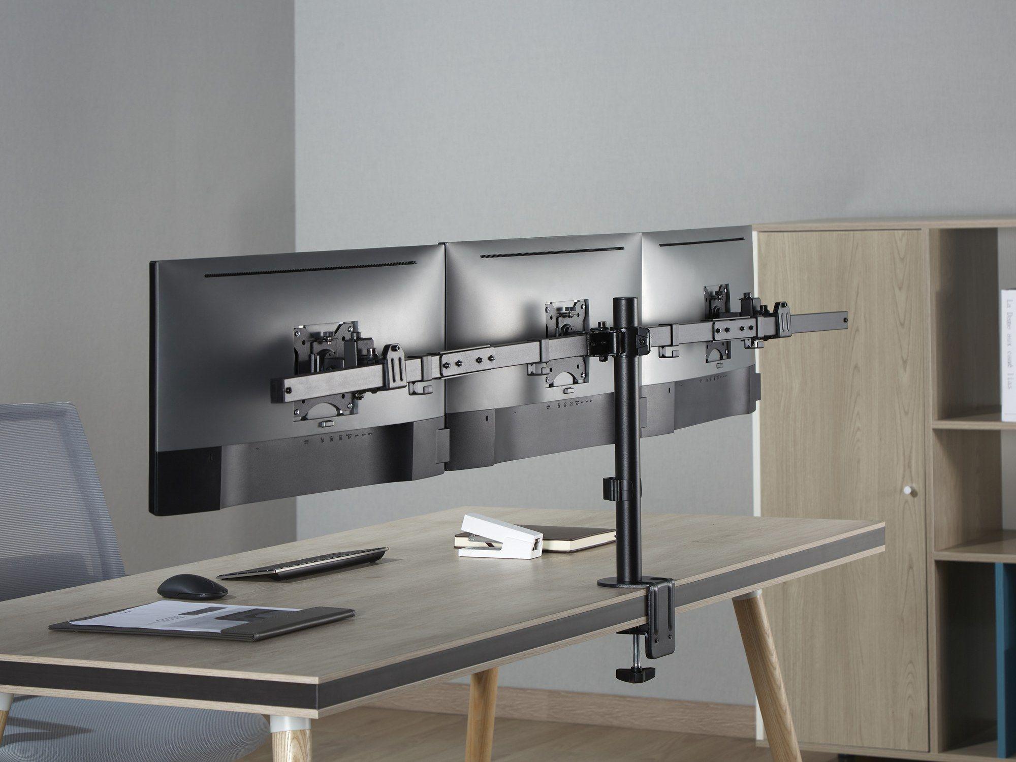 Suporte de Secretária para 3 Monitores EQUIP 650158 (17"-32" - VESA 75x75/100x100 - 7 kg por monitor - Preto), miniatura 8