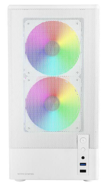 Caixa PC Micro-ATX MARS GAMING MC-ONYX (micro ATX, Mini-ITX - Mini Tower - Micro-ATX, Mini-ITX - Branco) — miniatura 3
