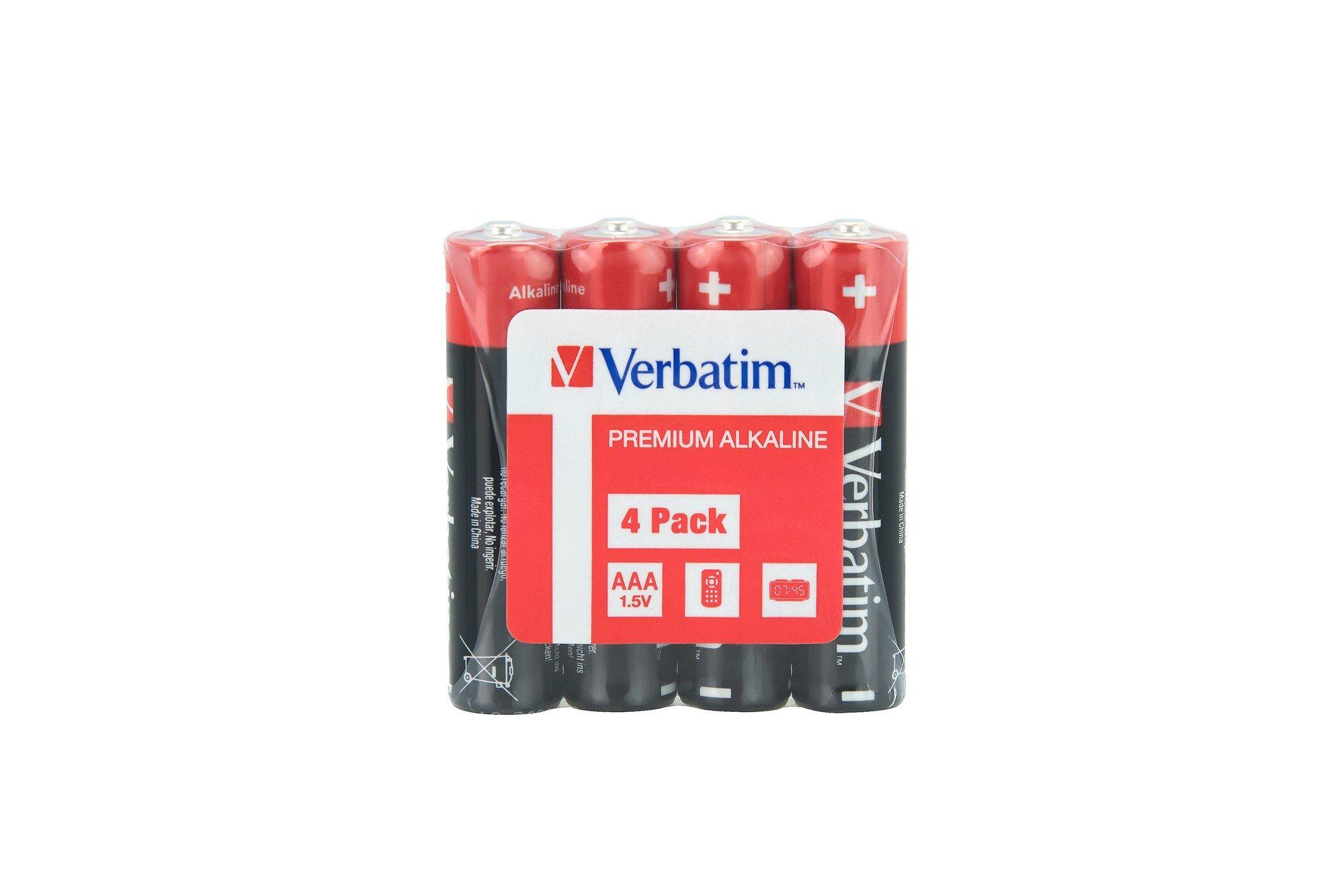 Pilhas Alcalinas VERBATIM 49500 (Preto/Vermelho)