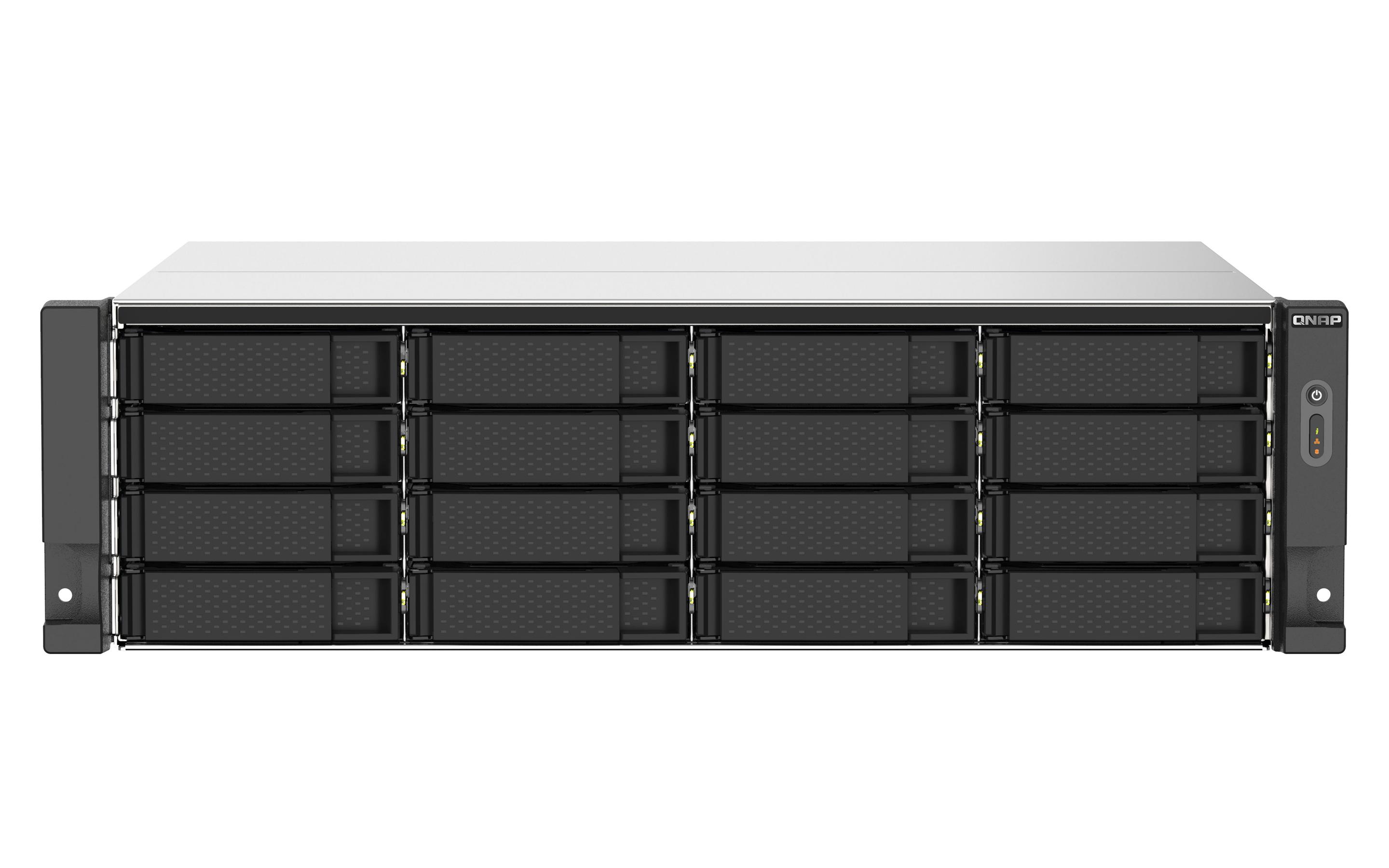NAS QNAP TS-1673AU-RP-16G (Serial ATA II, Serial ATA III - 16 GB - 16 baias - Preto e Cinzento)