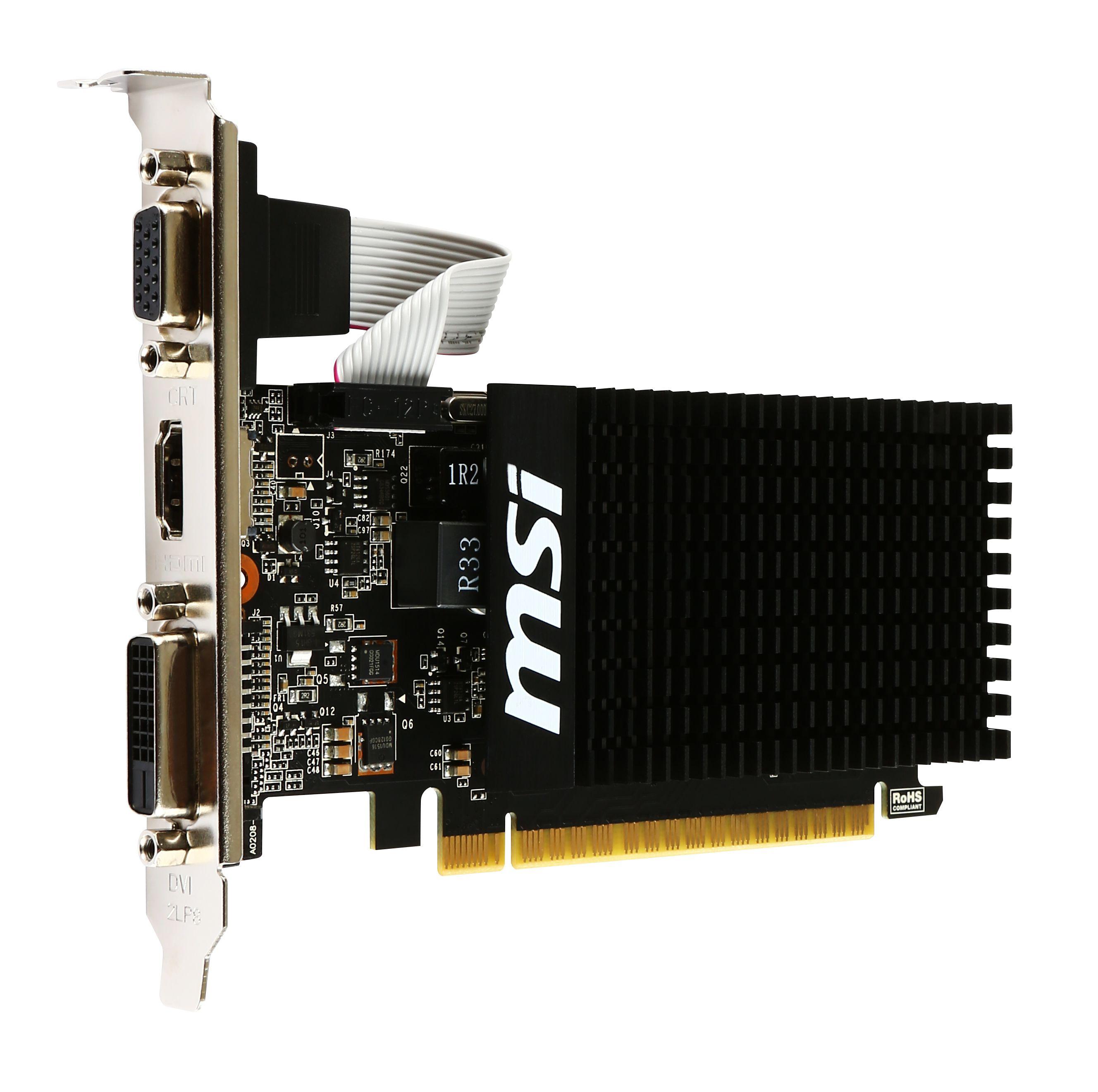 Placa Gráfica MSI GT 710 2GD3H LP (GeForce GT 710 - 2 GB - GDDR3 - Preto)