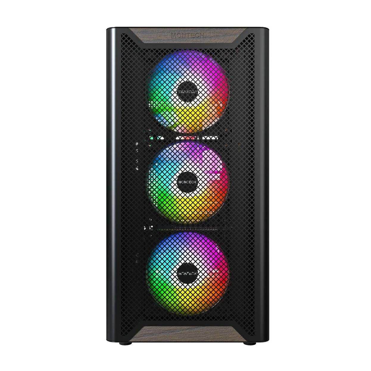 Caixa ATX MONTECH XR Wood (ATX, Micro ATX, Mini-ITX - Midi Tower - Madeira de nogueira - Preto/Madeira), miniatura 2