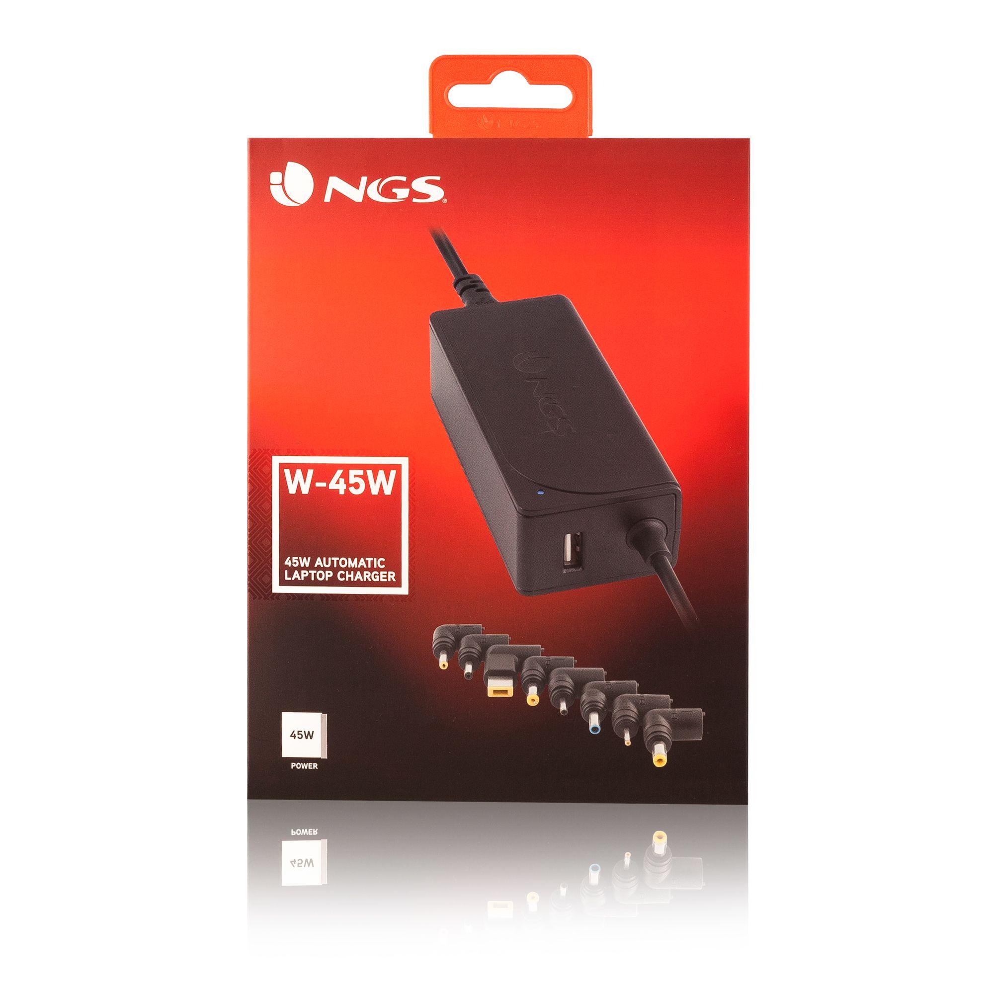 Carregador de Portátil NGS W-45W (45 W - 2 A - 2,37 A - Preto), miniatura 2