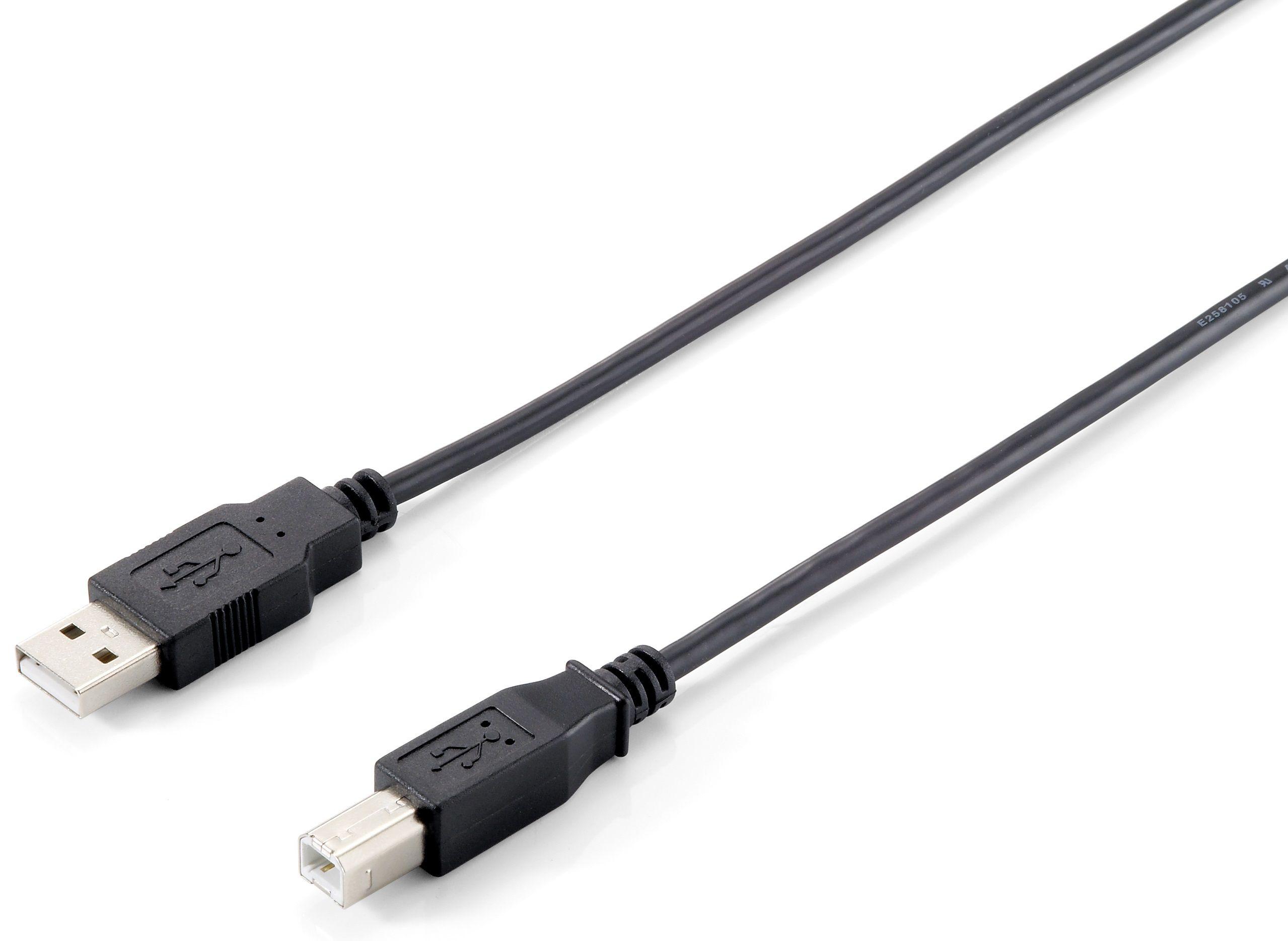 Cabo USB de Impressora EQUIP (1,8 m - USB B - USB A - Preto)
