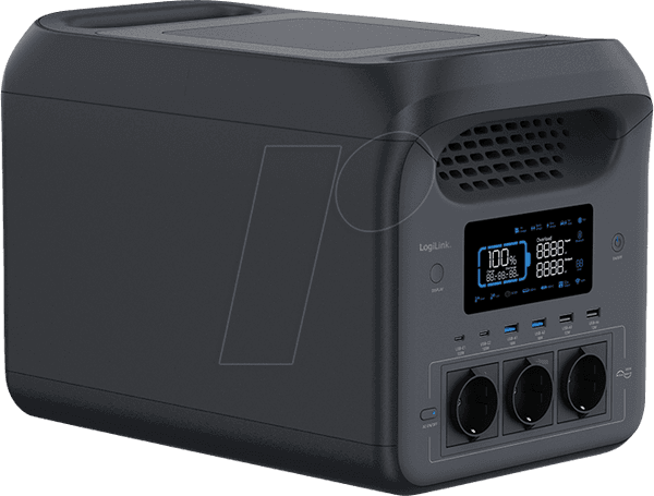 Estação de Energia Portátil LOGILINK PPS1800 (1800 W - LiFePO4 - Preto), miniatura 2