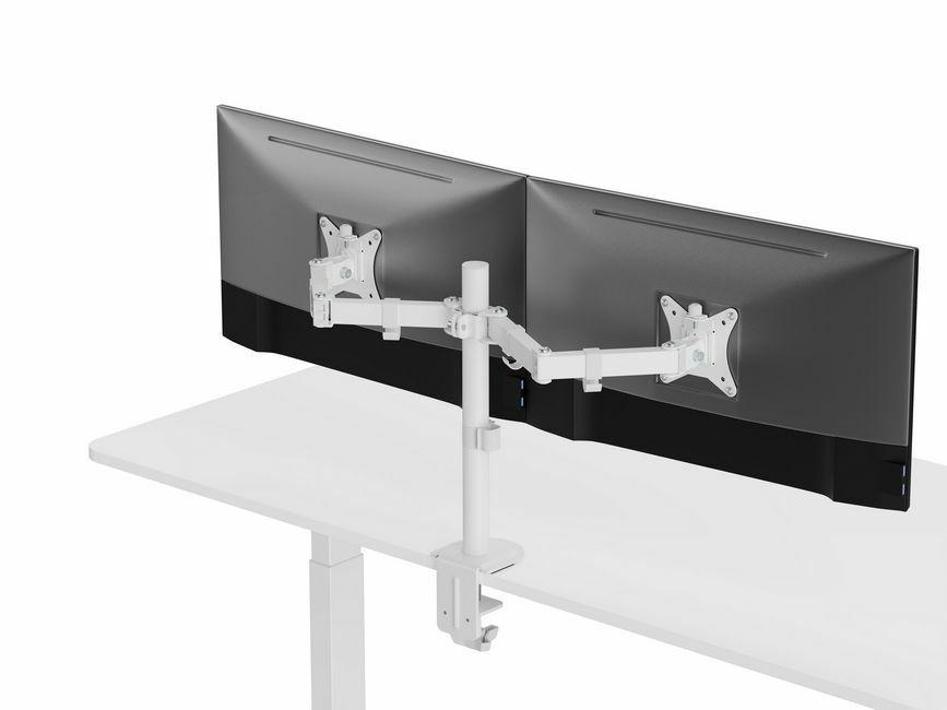 Suporte de Monitor de Secretária EQUIP 650167 (2 Monitores - 17" a 32" - Branco), miniatura 4