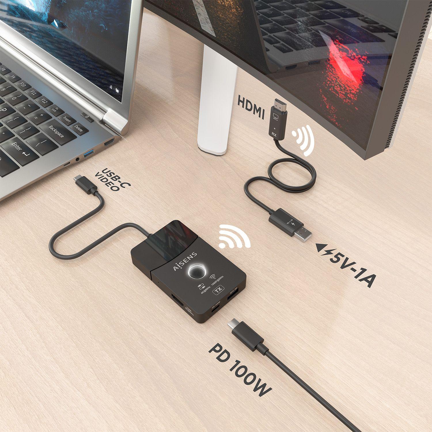 Base de Ligação USB-C AISENS ASWL-H2KDC30M05-BK (0,2 m - Preto), miniatura 6