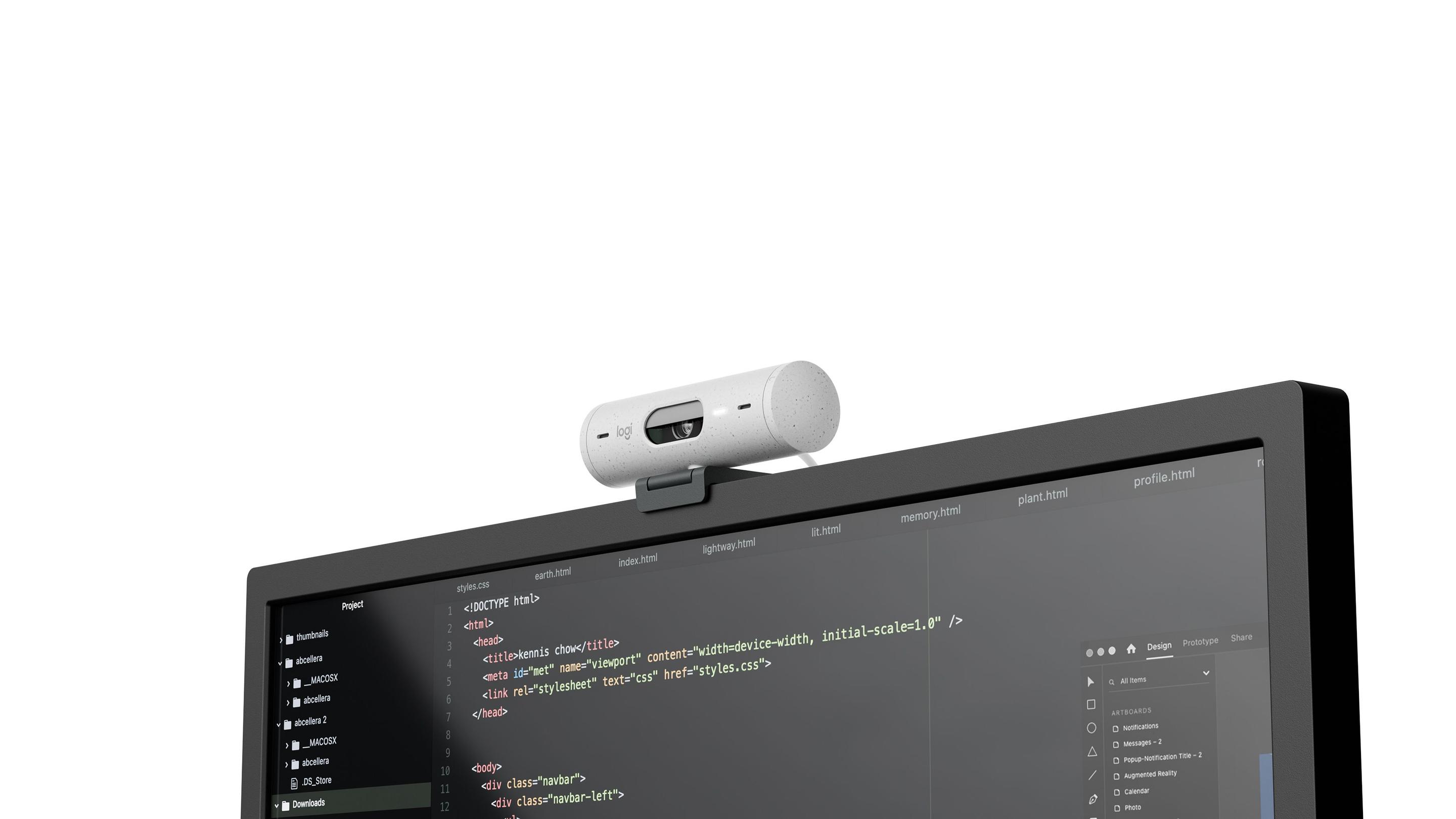 Câmara Web LOGITECH Brio 500 (4 MP - 60 fps - 1920 x 1080 pixels - Branco) — miniatura 3