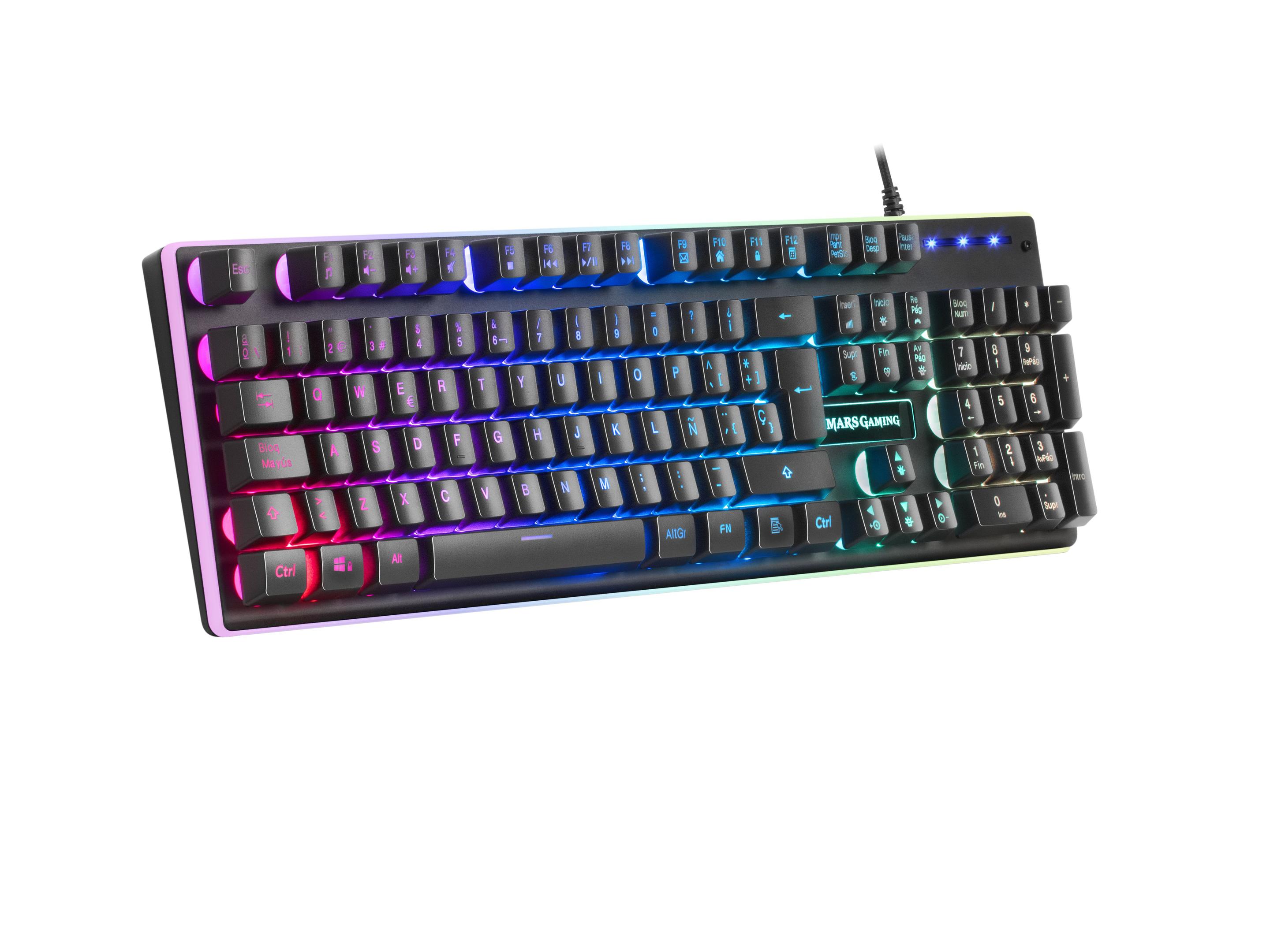 Teclado Gaming MARS GAMING MK320ES (Espanhol - Interruptor de chave mecânico - Tamanho completo - Preto) — miniatura 3