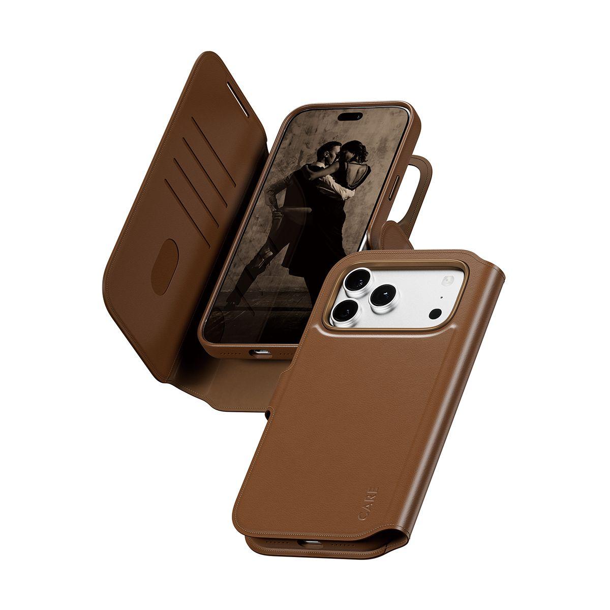Capa Carteira para Telemóvel PANZERGLASS CARE Tango 2-in-1 Wallet Case (Castanho)