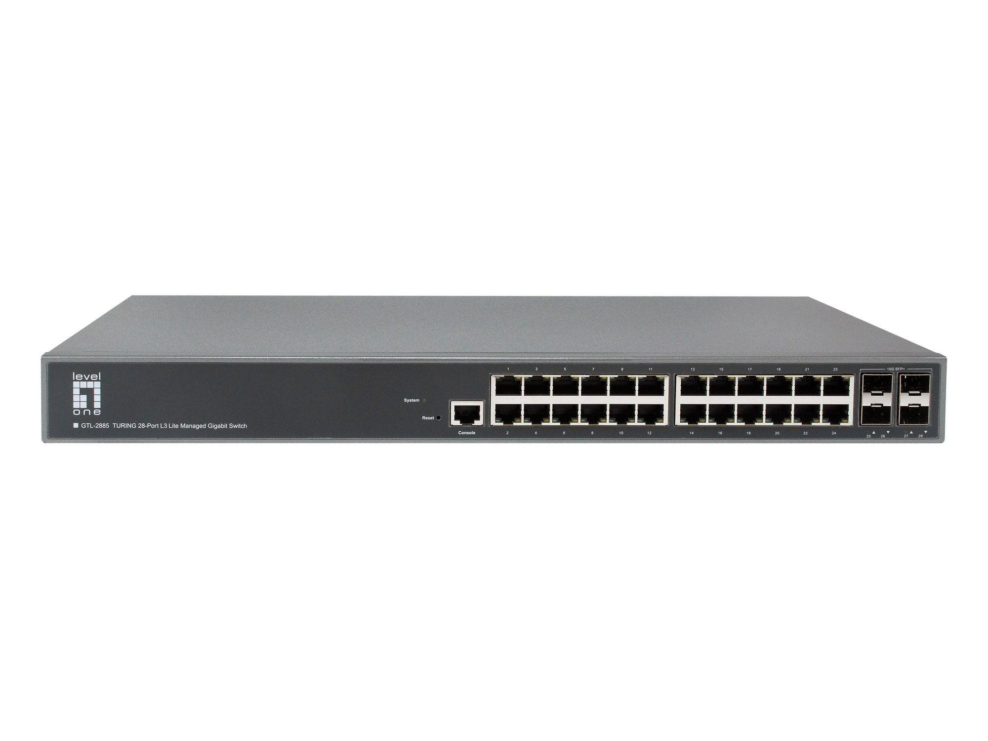 Switch Gerido LEVEL ONE GTL-2885 (Gigabit Ethernet - Gigabit Ethernet 10/100/1000 - 128 Gbit/s - Cinzento) — miniatura 2