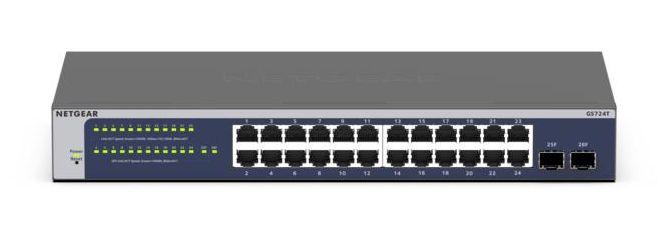 Switch Gerido NETGEAR GS724T-600EUS (Gigabit Ethernet - 10/100/1000 Mbps - 2 MB - Azul e cinzento) — miniatura 3