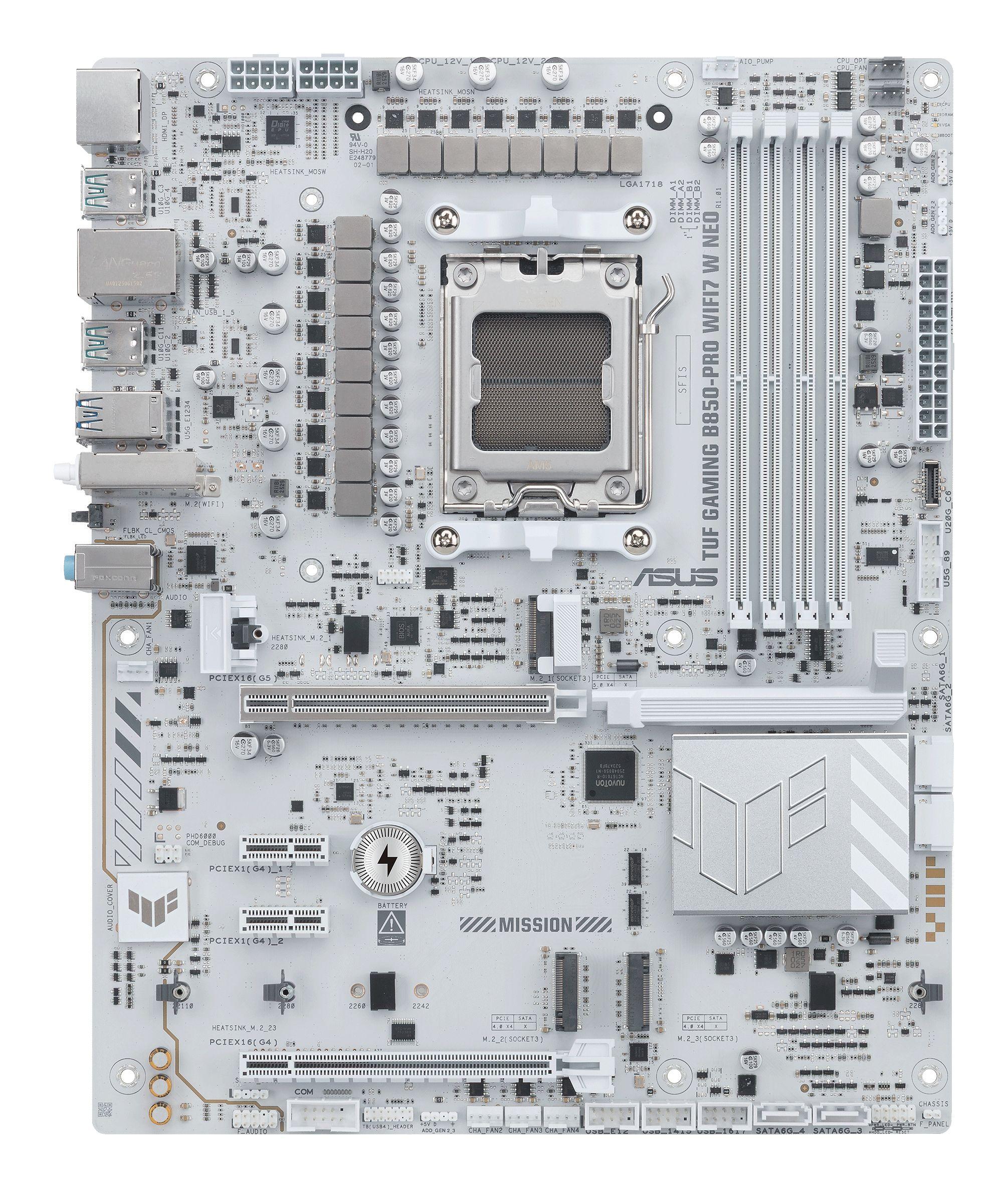 Motherboard ASUS TUF GAMING B850-PRO WIFI7 W NEO (AM5 - ATX - Duplo canal - Branco)
