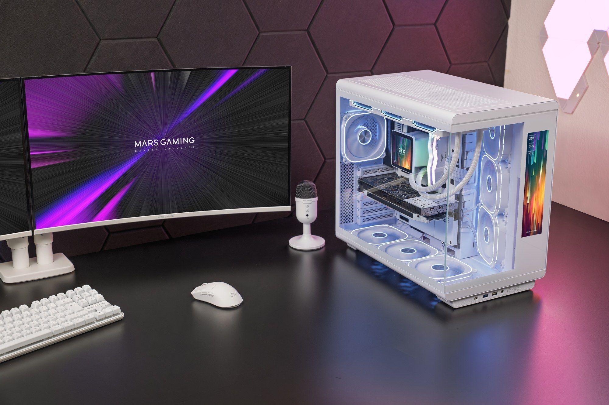 Caixa PC Gaming MARS GAMING MC-REVMAXW (Midi Tower - Ecrã LCD IPS 11,8" - Branco), miniatura 15