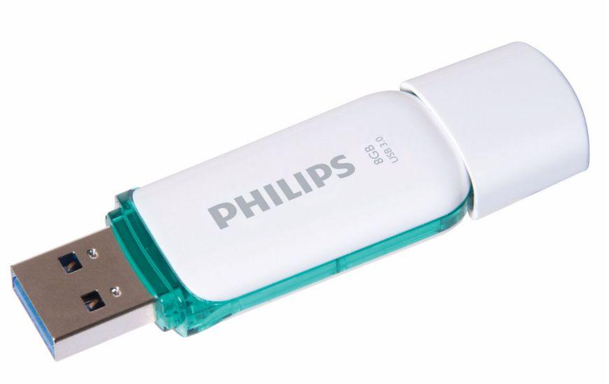 Pen USB PHILIPS FM08FD75B/00 (Com tampa - USB Type-A - 3.2 Gen 1 - Turquesa e Branco)