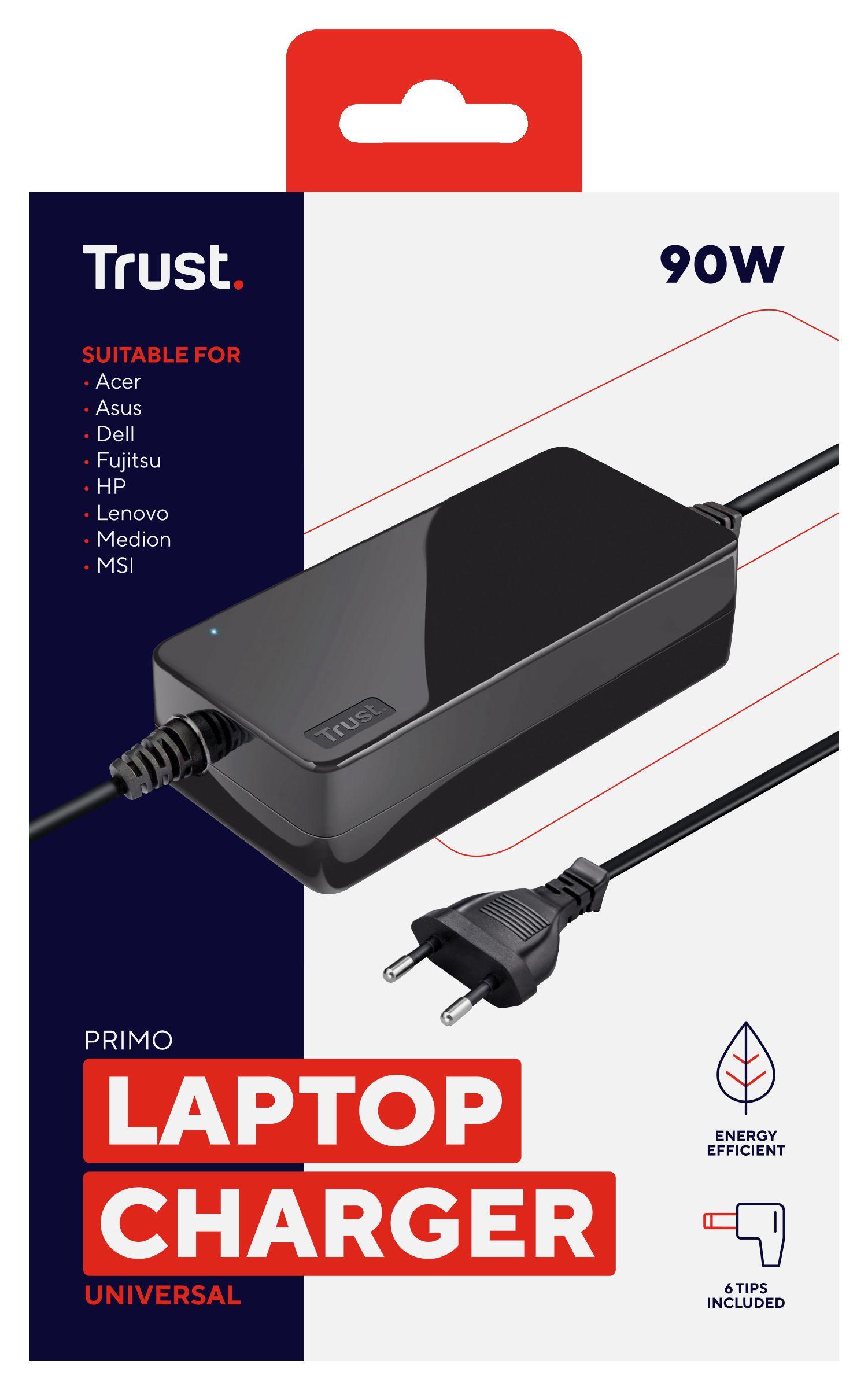 Carregador de Portátil TRUST Primo 22142 (90 W - 4,62 A - 19 V - Preto), miniatura 4