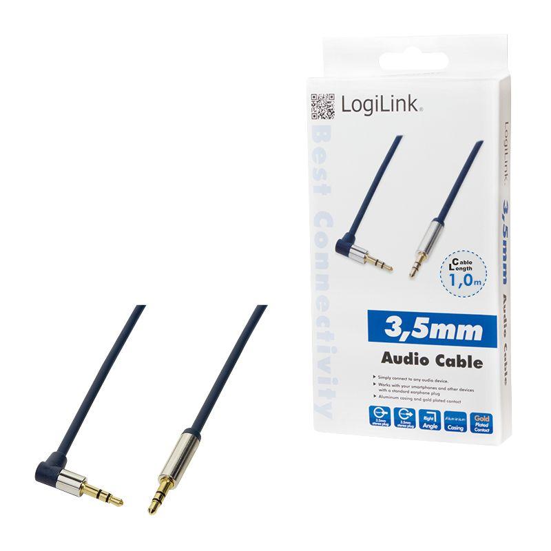 Cabo Jack 3,5 mm LOGILINK CA11100 (Macho para Macho - 90° - 1 m - Azul) — miniatura 4