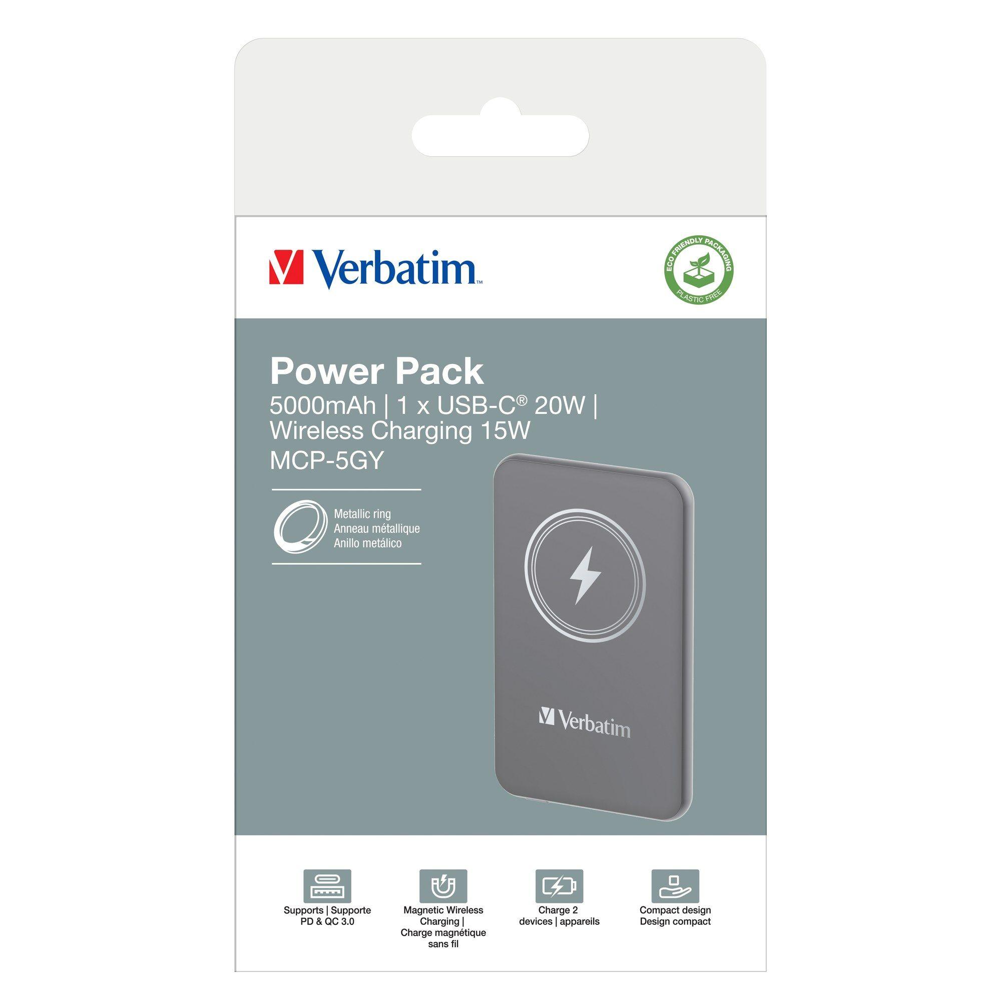 Powerbank VERBATIM Charge 'n' Go 32244 (5000 mAh - 20 W - Quick Charge 3.0 - Cinzento), miniatura 4
