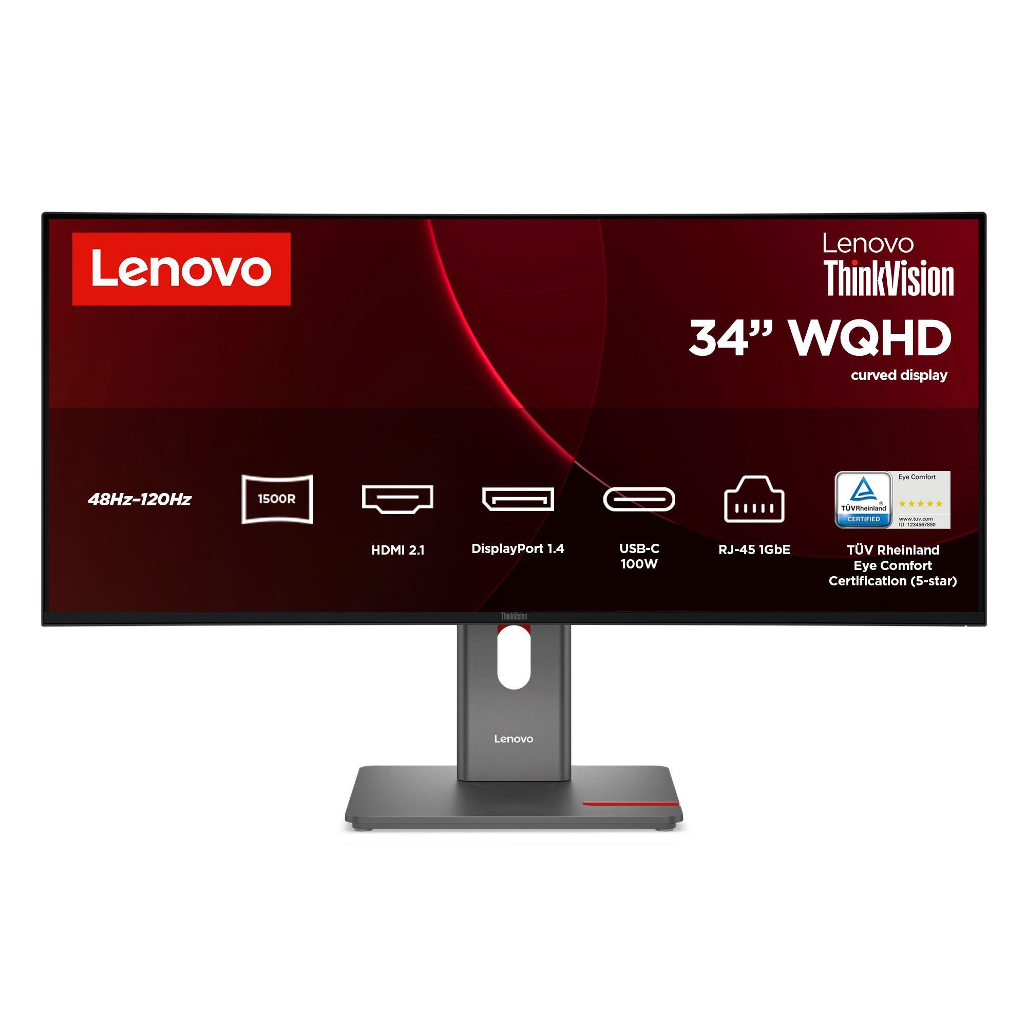 Monitor LENOVO ThinkVision T34WD-40 (34" - VA - 120 Hz - Preto)