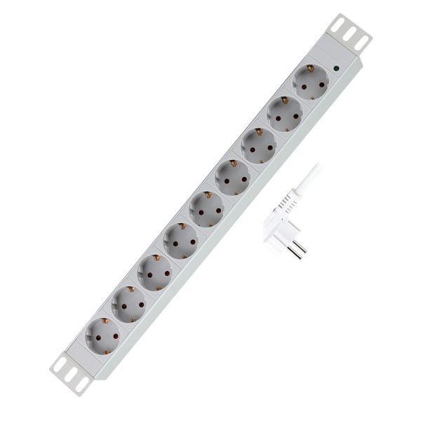 Bloco de Tomadas PDU LOGILINK PDU9C05 (Tipo F - Cinzento Claro) — miniatura 2