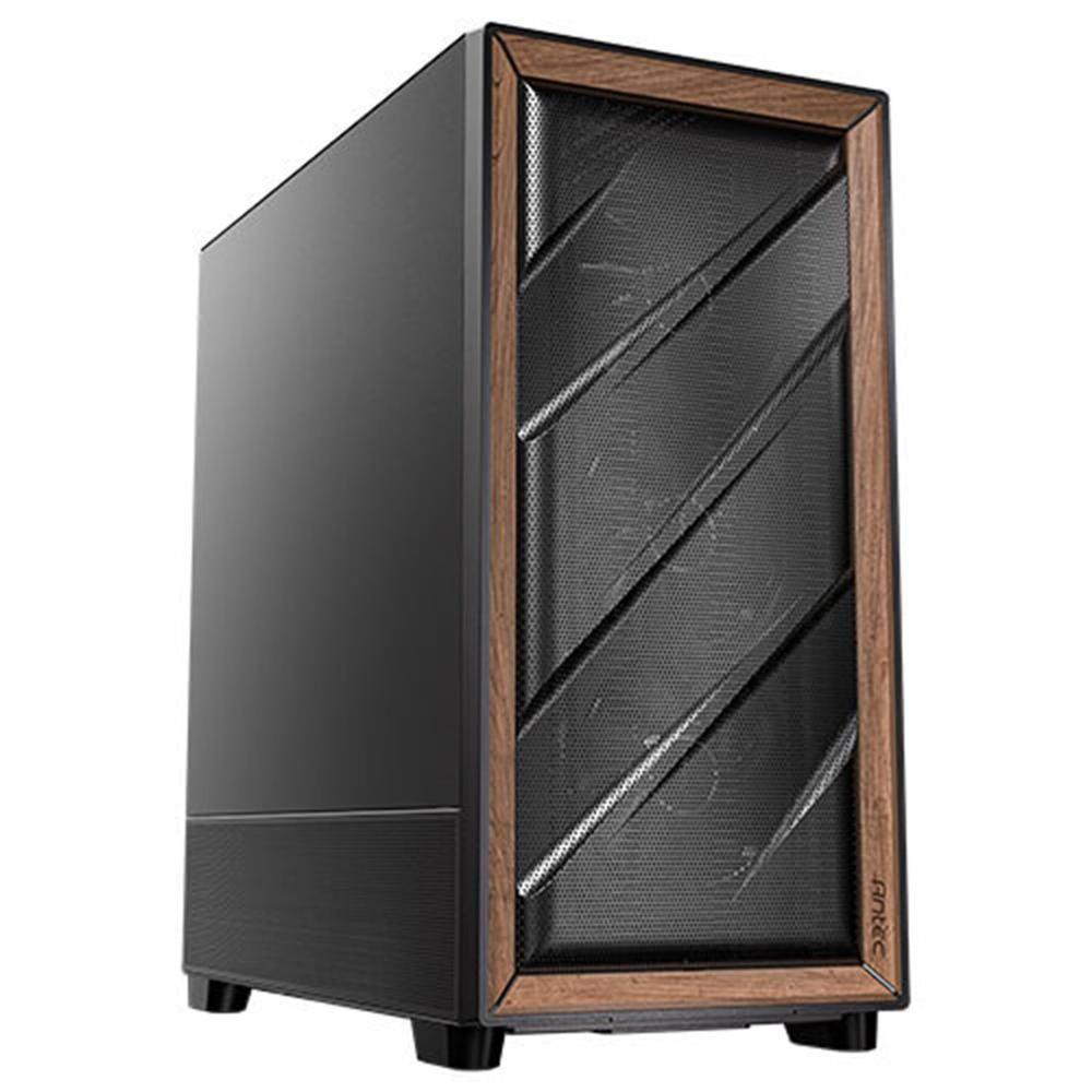Caixa PC ANTEC FLUX SE ATX Wood (Semitorre - Aço, plástico e madeira - Preto)