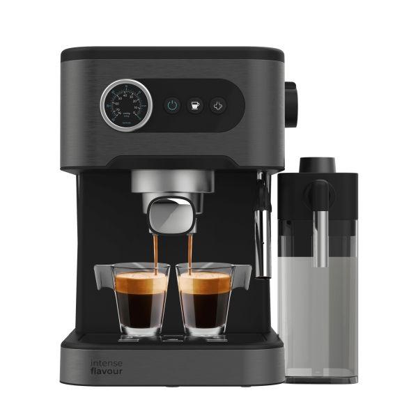 Máquina de Café Expresso CECOTEC Power Espresso 20 Pro Latte (Grãos de café - 1350 W - 20 bar - Preto e Prateado)