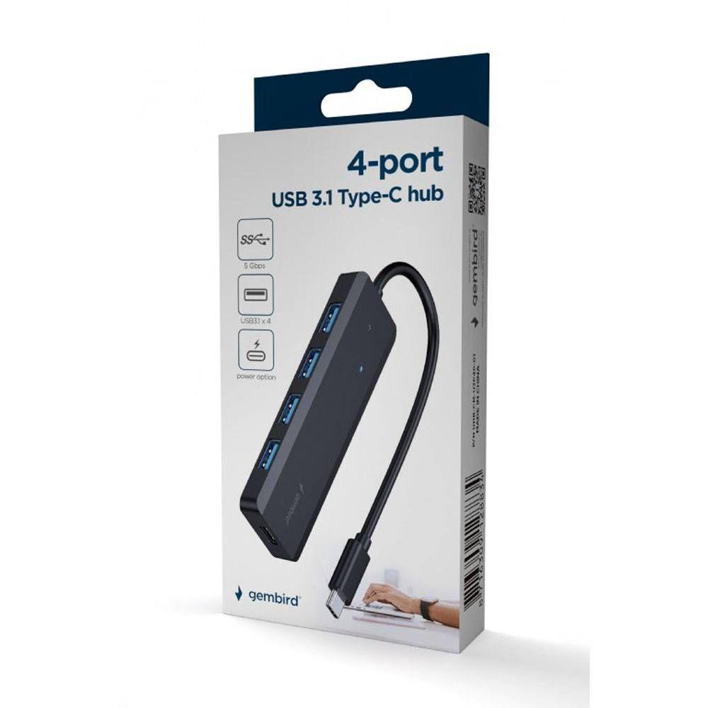 Hub USB-C GEMBIRD UHB-CM-U3P4P-01 (0,15 m - Preto), miniatura 4