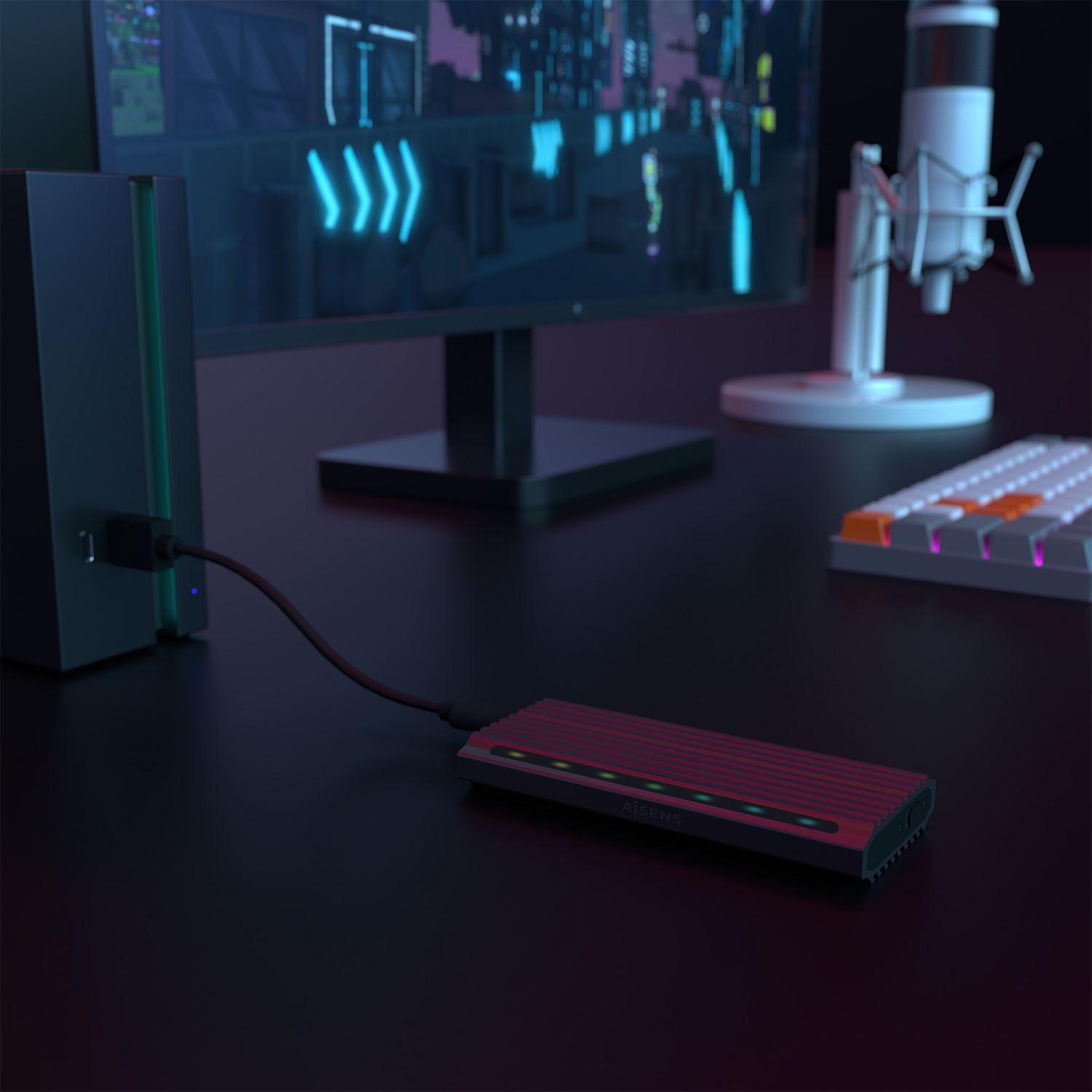 Caixa Externa M.2 AISENS ASM2-RGB011GR (2 TB - M.2 - SATA - Cinzento) — miniatura 8
