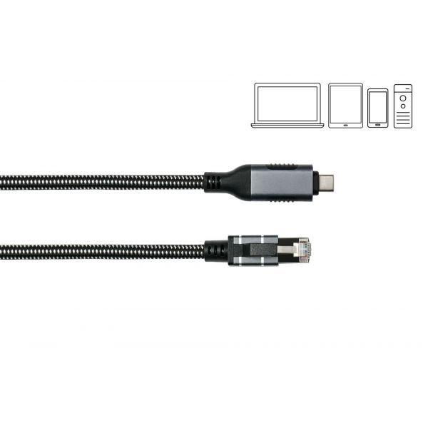 Cabo Ethernet USB-C para RJ45 GOODCONNECTIONS 2045-CT020A (2 m - Antracite), miniatura 3
