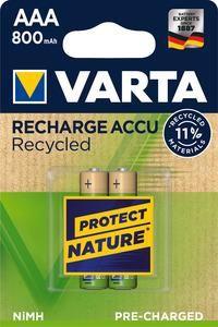 Pilhas Recarregáveis VARTA Akku RECHARGE Recycled AAA HR03 (Dourado e Verde)