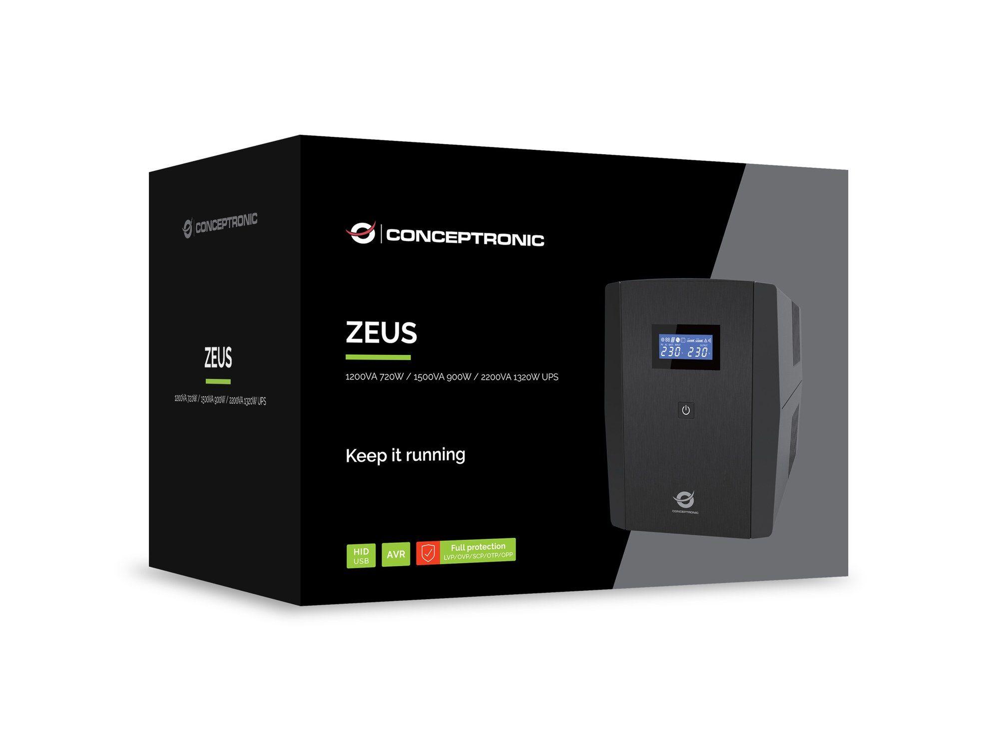 UPS CONCEPTRONIC ZEUS03G (Cabo USB - Preto), miniatura 6