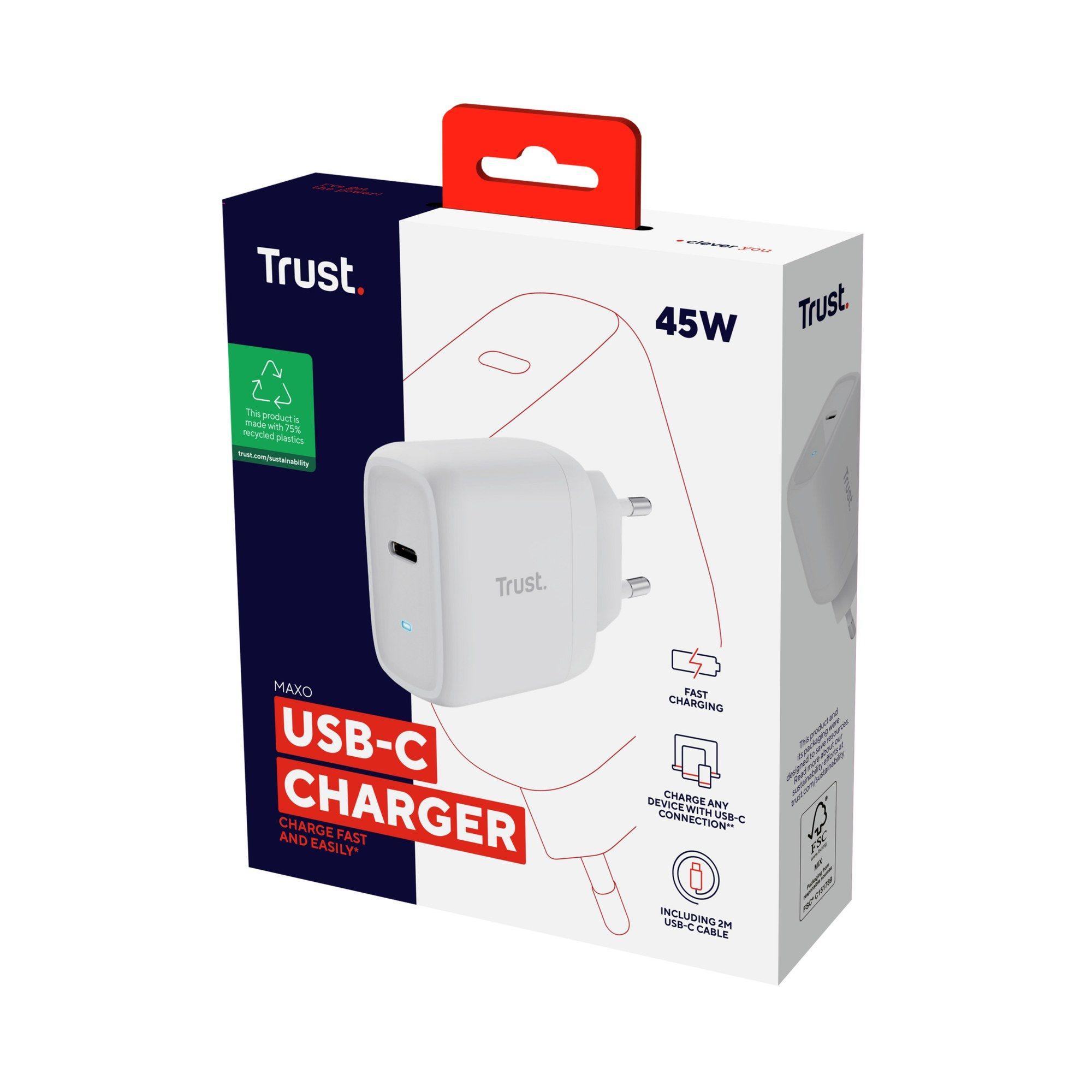 Carregador de Parede TRUST Maxo (USB-C para USB-C - Universal - Corrente alternada - Branco), miniatura 7
